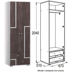 Шкаф 670 мм 2-х дверный для одежды Омега 16 (штанга) в Верхнем Тагиле - verhnij-tagil.mebel-e96.ru